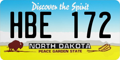 ND license plate HBE172