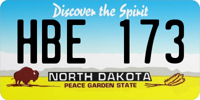 ND license plate HBE173