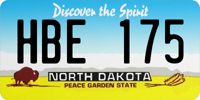 ND license plate HBE175