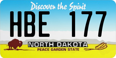 ND license plate HBE177