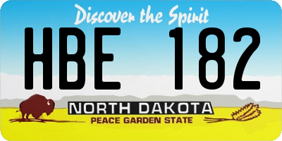 ND license plate HBE182