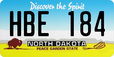 ND license plate HBE184