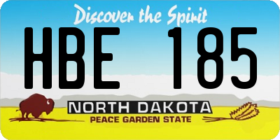 ND license plate HBE185