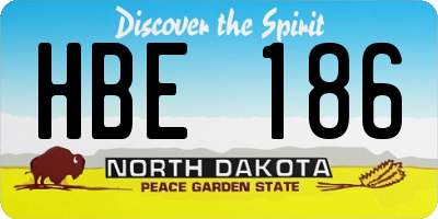 ND license plate HBE186