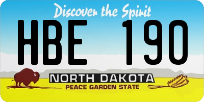 ND license plate HBE190