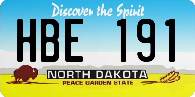 ND license plate HBE191