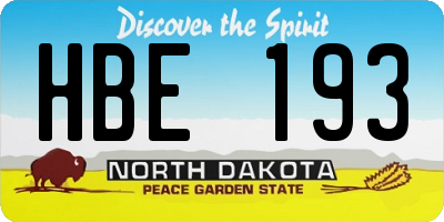 ND license plate HBE193