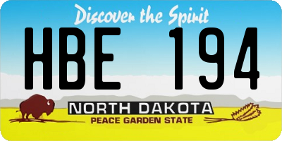 ND license plate HBE194