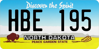 ND license plate HBE195