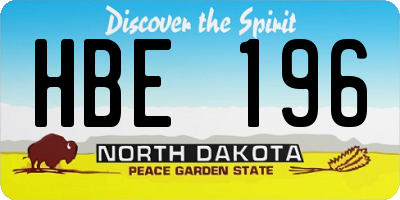 ND license plate HBE196