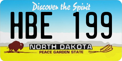 ND license plate HBE199
