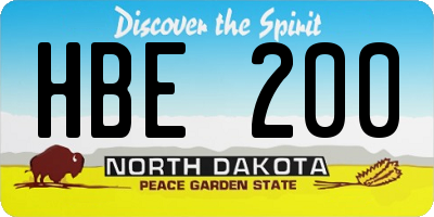 ND license plate HBE200