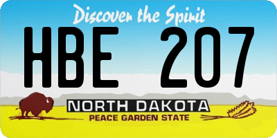 ND license plate HBE207