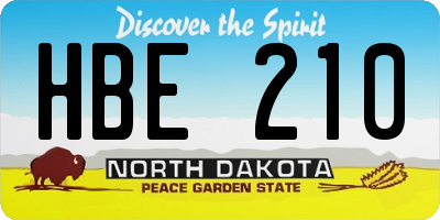 ND license plate HBE210