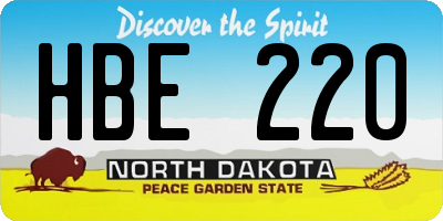 ND license plate HBE220