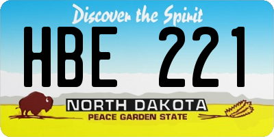 ND license plate HBE221