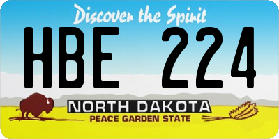 ND license plate HBE224
