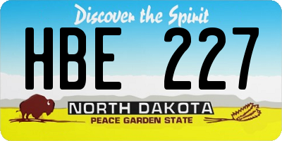 ND license plate HBE227