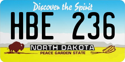 ND license plate HBE236