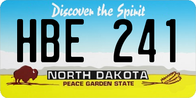 ND license plate HBE241