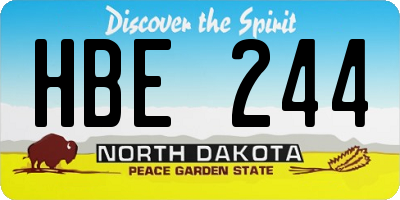 ND license plate HBE244