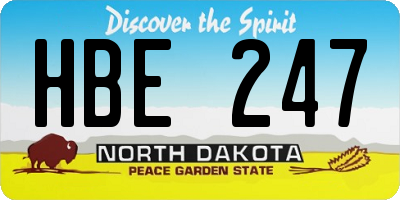 ND license plate HBE247
