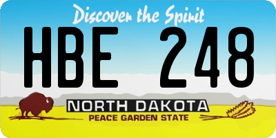 ND license plate HBE248