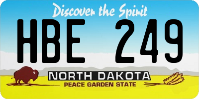 ND license plate HBE249