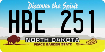 ND license plate HBE251