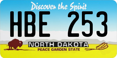 ND license plate HBE253