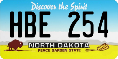 ND license plate HBE254