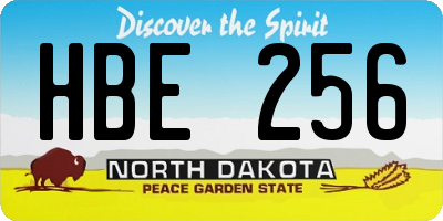 ND license plate HBE256