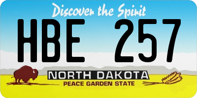 ND license plate HBE257