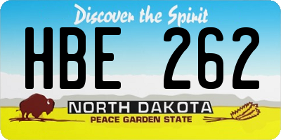 ND license plate HBE262