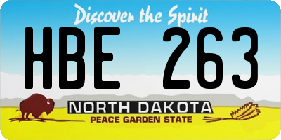 ND license plate HBE263