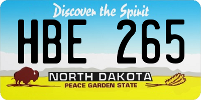 ND license plate HBE265