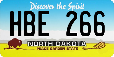 ND license plate HBE266