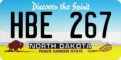 ND license plate HBE267