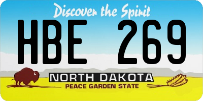 ND license plate HBE269