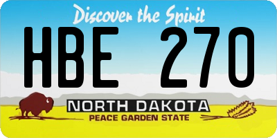 ND license plate HBE270