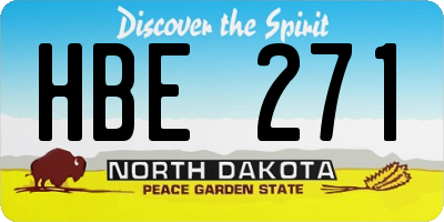 ND license plate HBE271
