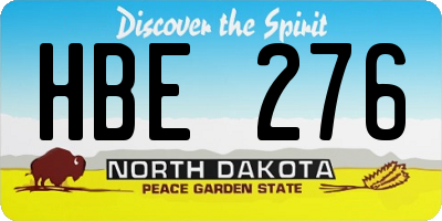 ND license plate HBE276