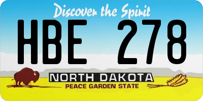 ND license plate HBE278