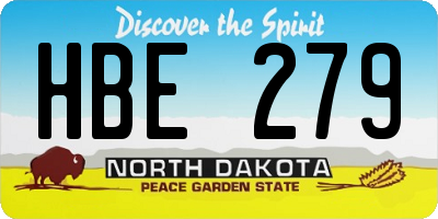 ND license plate HBE279