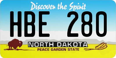 ND license plate HBE280