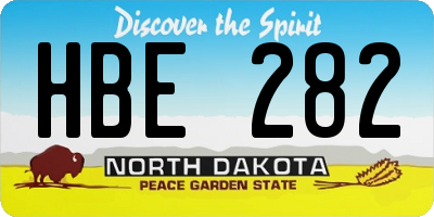 ND license plate HBE282