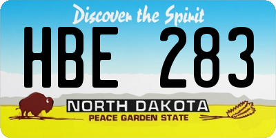 ND license plate HBE283