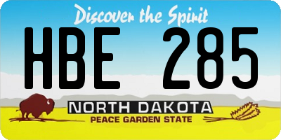 ND license plate HBE285