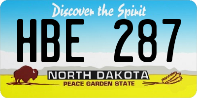 ND license plate HBE287
