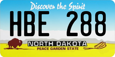 ND license plate HBE288